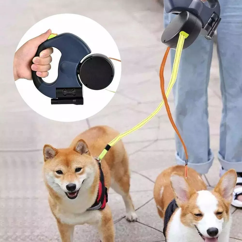 Twin-Control Reflective Dog Leash