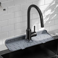 Silicone Sink Splash Protector - Grey Faucet Mat with Holder