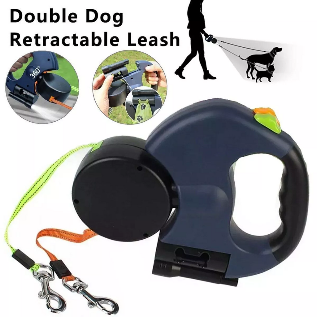 Twin-Control Reflective Dog Leash