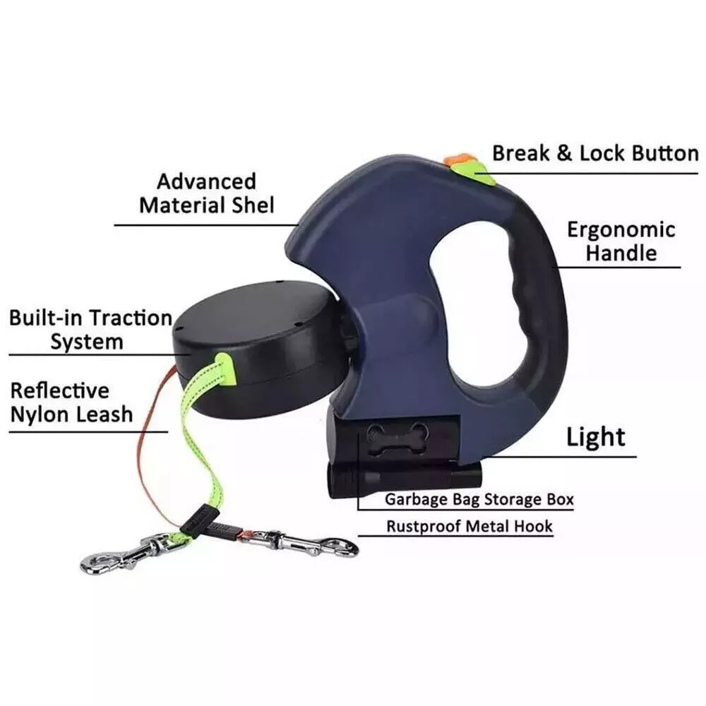 Twin-Control Reflective Dog Leash