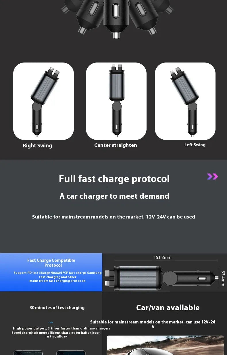Car Mobile Phone Charger Four-in-one